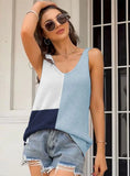 COLOR CONTRAST LADIES KNITTED TOP