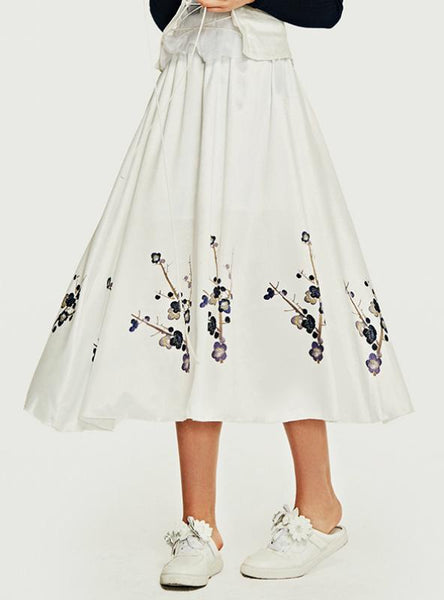 Half Length Skirt Slim Elastic Waist Printed