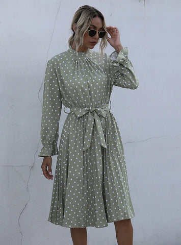 BOW TIE POLKA DOT DRESS