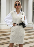 TWISTED SWEATER V-NECK SLEEVELESS KNITTED VEST