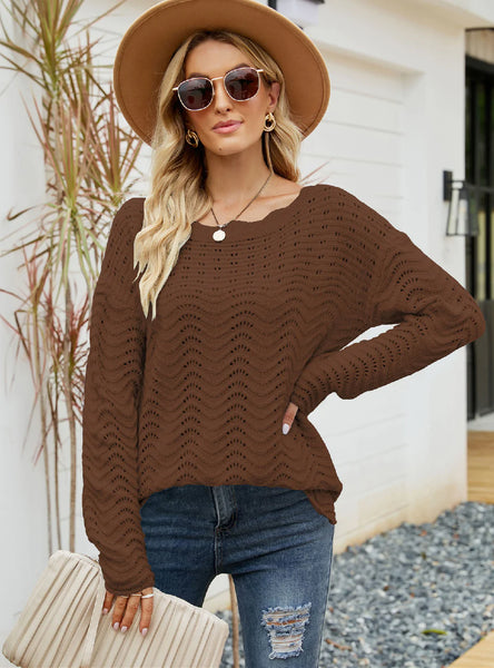 SOLID COLOR PULLOVER LOOSE SWEATER GIRL