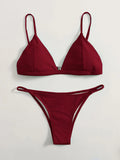 SEXY SOLID COLOR BACKLESS BIKINI