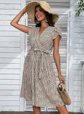 LEOPARD PRINT PLEATED DRESS