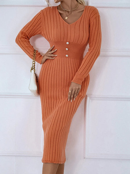 WOMEN LONG SLEEVE SWEATER DRESS