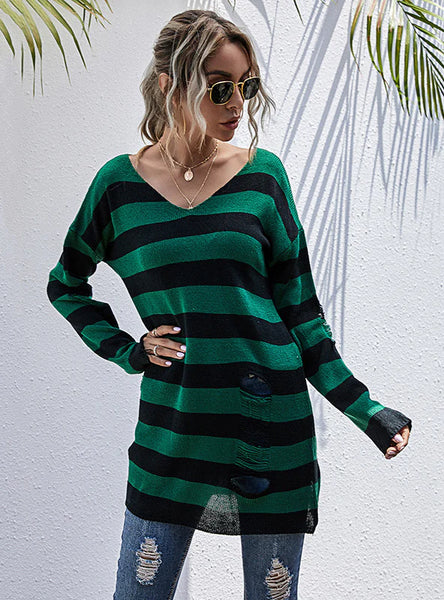 LONG SLEEVE V-NECK SLIM SWEATER