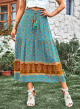 BOHEMIAN LEISURE HOLIDAY PRINT SKIRT