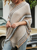 FRINGE KNIT SWEATER SHAWL CLOAK