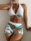 FLOWER BOYSHORT SPLIT BIKINI