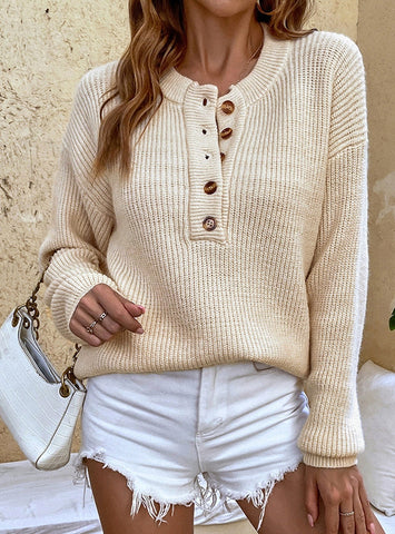 SOLID COLOR TURTLENECK KNITTED SWEATER