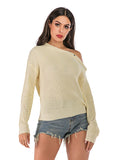 KNITTED LONG SLEEVE PULLOVER SWEATER