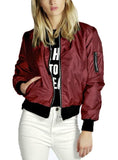 BASIC BOMBER JACKET LONG SLEEVE COAT CASUAL STAND