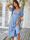 SOLID COLOR A-LINE DRESS