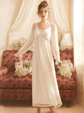 WHITE HOME LONG NIGHTGOWN PRINCESS DRESS