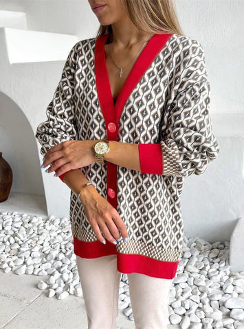 WOMEN'S KNITTING BUTTONS LOOSE KNITTED CARDIGAN SWEATERS