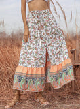 SLIM PRINT LACE-UP SPLIT SKIRT