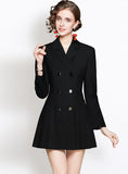 SHORT SUIT DOUBLE BREASTED COLLAR DRESS