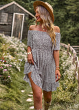 LEOPARD LEISURE OFF THE SHOULDER DRESS