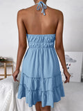 SEXY HALTER SUSPENDER BACKLESS DRESS
