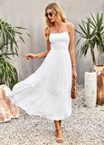 SLING PLEATS SOLID COLOR DRESS