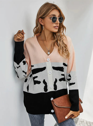 COLOR CARDIGAN SWEATER COAT GIRL