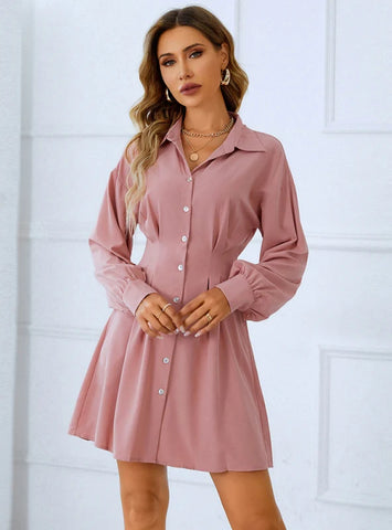WOMEN LONG SLEEVE SHIRT DRESS