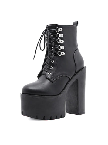 PLATFORM THICK SOLE THICK HEEL BOOTS
