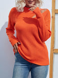 SOLID COLOR HALF-TURTLENECK PULLOVER SWEATER