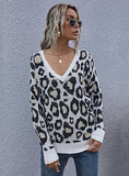 PULLOVER V-NECK KNITTED LOOSE SWEATER