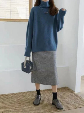 WOMEN KOREAN STYLE LOOSE WARM KNITTED PULLOVER