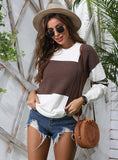 CONTRAST STITCHING CREW NECK PULLOVER