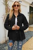 LADIES' LOOSE LAPEL POCKET BUTTON JACKET COAT