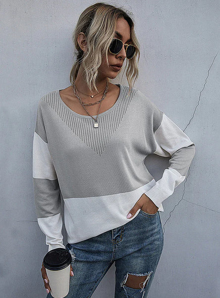 TURTLENECK STITCHING CONTRAST SWEATER