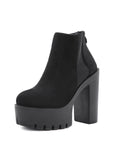 RUBBER BAND THICK SOLE THICK HIGH HEEL SHORT BOOTS