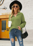 LONG SLEEVE PULLOVER LAPEL SWEATER