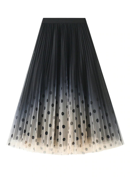 HIGH WAIST GRADIENT WAVE POINT SKIRT