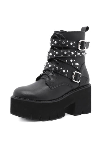 THICK RIVET SIDE ZIPPER BOOTIE GIRL
