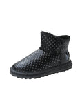WOMEN'S LEATHER SHORT SNOW BOOTS COTTON