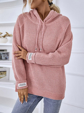 HOODED PULLOVER DRAWSTRING SWEATER