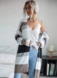 THIN COLOR MATCHING STRIPES LOOSE SWEATER