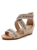 OPEN TOE WEDGE SANDALS