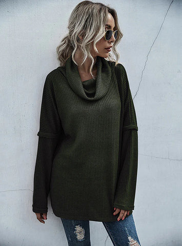 PILE-COLLAR BOTTOM SHIRT KNITTED TOP