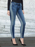 STRETCH LIGHT DARK STITCHING JEANS