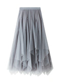 WOMEN IRREGULAR GAUZE SKIRT