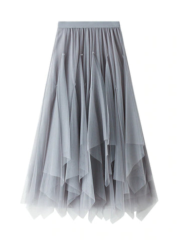 WOMEN IRREGULAR GAUZE SKIRT