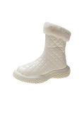 PLAID PLUS VELVET THICKENED THIN COTTON BOOTS