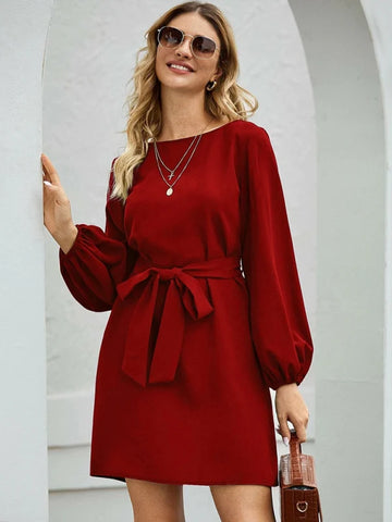 LOOSE A-LINE LONG SLEEVE DRESS
