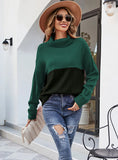 TURTLENECK COLOR MATCHING CREWNECK SWEATER