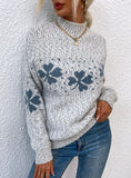 CHRISTMAS HALF TURTLENECK SNOWFLAKE SWEATER