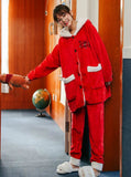 CHRISTMAS REINDEER LONG ROBE LOVELY WINTER CORAL FLEECE