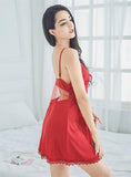 LACE SATIN SUSPENDER NIGHTGOWN LINGERIE